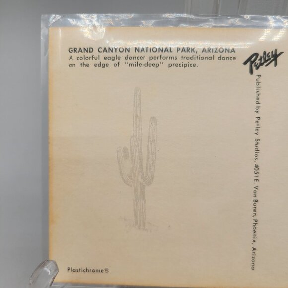 1940s Post Card Grand Canyon National Park Arizona Eagle Dancer Mile Deep - Picture 3 of 4